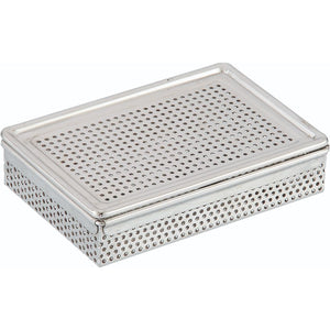 Stainless Steel Perforated Trinket Box With Hinged Lid