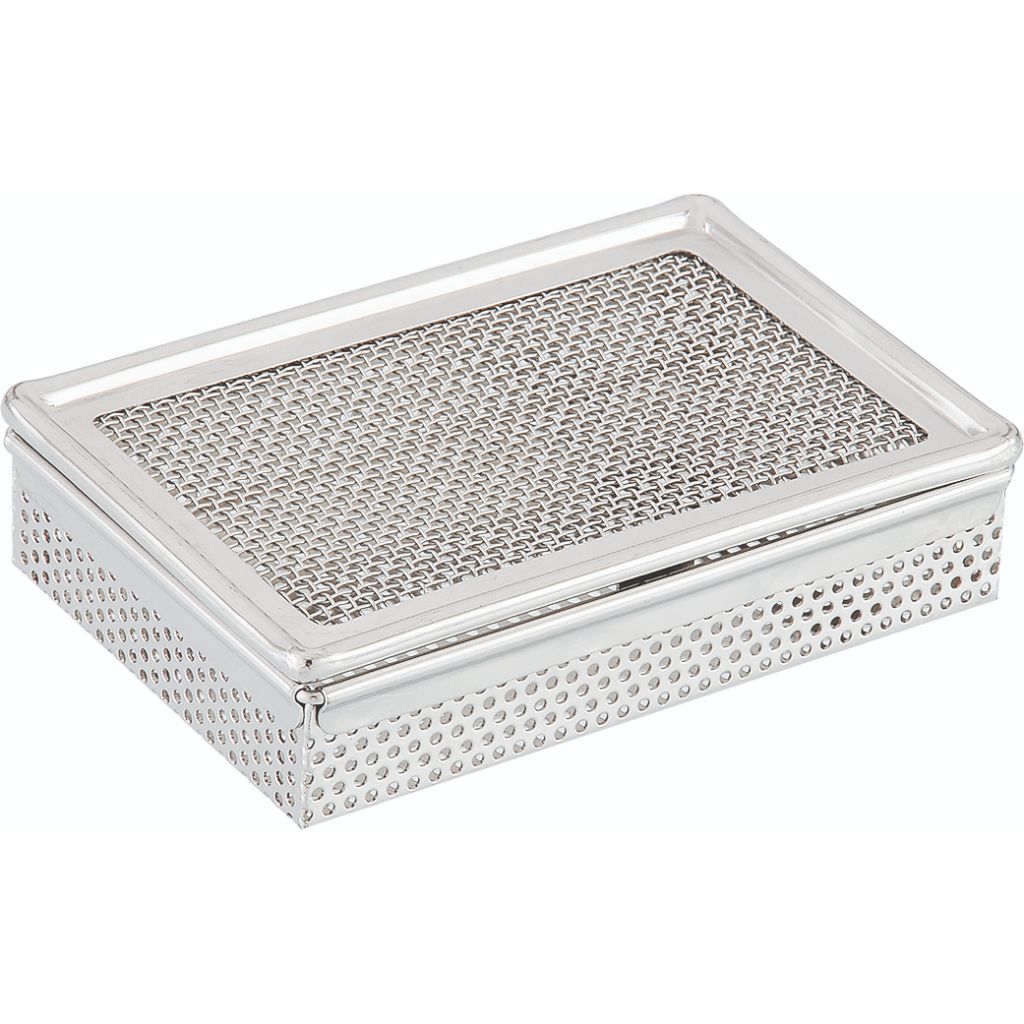 Stainless Steel Mesh Trinket Box With Hinged Lid