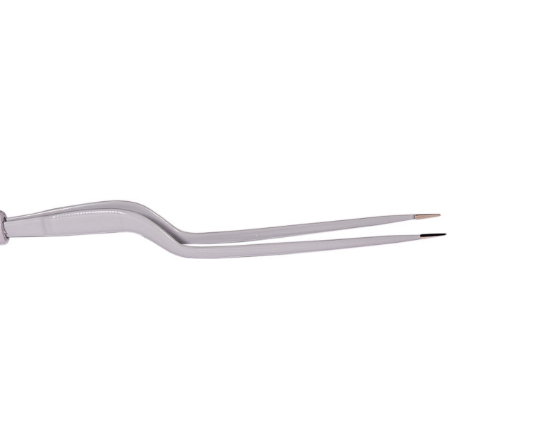 Single Use Bipolar Angled Bayonet Forcep 2mm Tip